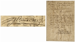 King Charles XIV John of Sweden Letter Signed as General During the Napoleonic Wars -- In 1797, He Writes French General Baraguey dHilliers That He Cant Afford to Give His Soldiers New Uniforms